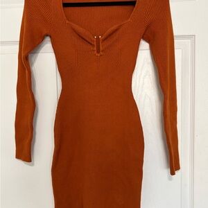 Abercrombie & Fitch Rust Long Sleeve Dress